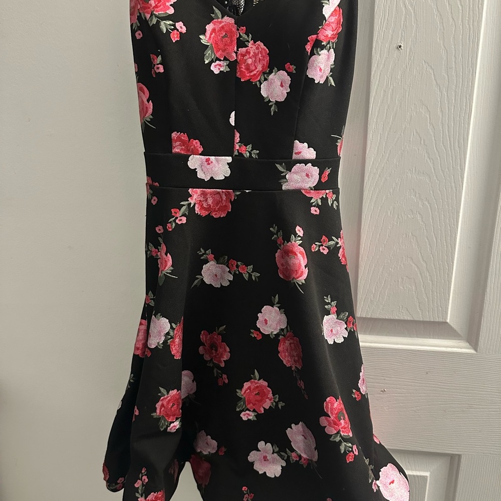 jcpenney Pink and Red Fit and Flare Cocktail Dress